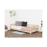 lit simple study avec sommier - couleur bois naturel - 120 x 190 cm