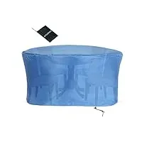 ysuefijo housse de protection pour meubles de jardin ronde 380x100cm, housse salon de jardin en iimperméable tissu oxford 420d robuste pour groupe de table de jardin with storage bag bleu