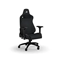 corsair tc200 fabric fauteuil gaming, forme standard (soutien durable, revêtement en tissu doux, support lombaire en mousse intégré, accoudoirs 4d) noir/noir