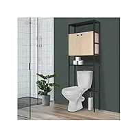 meuble wc pont de rangement étagère wc bois et métal jamy