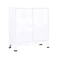 vidaxl coffre de rangement industriel armoire de rangement Étagère stockage meuble de bureau maison intérieur blanc 90x40x100 cm acier