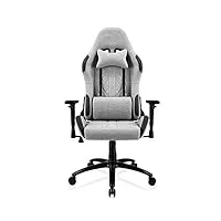 rekt ultim8-rs - chaise gaming en tissu premium - inclinable à 160 ° - accoudoirs 3d - coussin ajustable pour la nuque - coussin lombaire - chaise de bureau supporte 150 kg (gris clair)