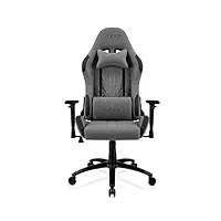 rekt ultim8-rs - chaise gaming en tissu premium - inclinable à 160 ° - accoudoirs 3d - coussin ajustable pour la nuque - coussin lombaire - chaise de bureau supporte 150 kg (gris foncé)