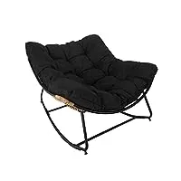 altobuy merida - fauteuil à bascule noir avec assise capitonnée
