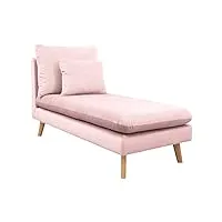 meubletmoi module méridienne pour canapé composable et modulable en velours rose - lassie