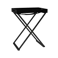 vidaxl table pliable table basse table d'appoint bout de canapé meuble de salon salle de séjour jardin extérieur noir 48x34x61 cm mdf