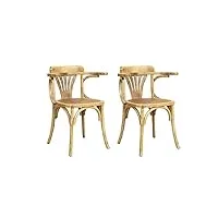 biscottini 2 chaise salle a manger bois 77x42x45 cm - chaise rotin salle à manger et chaise de cuisine - chaise bistrot bois - chaise bois bistrot