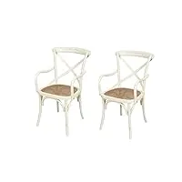 biscottini 2 chaise salle a manger bois 89x43x50 cm - chaise rotin salle à manger et chaise de cuisine - chaise bistrot bois - chaise bois bistrot
