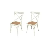 biscottini 2 chaise salle a manger bois 86x42x46 cm - chaise rotin salle à manger et chaise de cuisine - chaise bistrot bois - chaise bois bistrot
