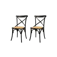 biscottini 2 chaise salle a manger bois 86x42x46 cm - chaise rotin salle à manger et chaise de cuisine - chaise bistrot bois - chaise bois bistrot