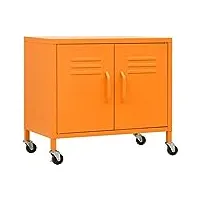 vidaxl armoire de rangement placard armoire de stockage meuble de rangement salon salle de séjour intérieur orange 60x35x49 cm acier