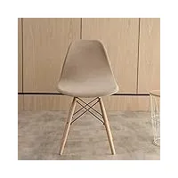 highdi housses de chaise de salle à manger scandinaves, housse de chaise en velours extensible luxe, couverture de chaise sans accoudoirs pour cuisine, salon, bureau (brun clair,4 pieces)