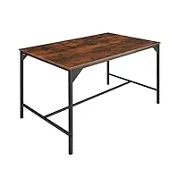 tectake table à manger table pour salle à manger industrielle table de cuisine meuble de salon 4 personnes bois mdf – diverses couleurs (bois foncé style industriel)