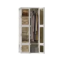 holiday armoire portable avec tringle à suspendre, armoire de chambre à coucher, cube de rangement avec porte (69 × 170 cm, marron)