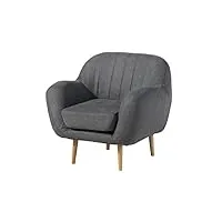 massivmoebel24.de fauteuil en polyester gris holma