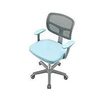 costway chaise de bureau pivotante enfants avec hauteur réglable 80-91,5cm, siège à roulettes enfants avec dossier & accoudoirs ergonomique, coussin amovible, charge 150kg pour 3-10 ans