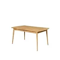 nordic story table de salle à manger escandi 1 en bois massif chêne, idéale pour cuisine ou salon, meubles style nordique scandinave, rétro (180 x 100 x 75 cm)