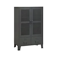 vidaxl coffre de rangement industriel armoire de rangement Étagère stockage meuble de bureau maison intérieur anthracite 70x40x115 cm métal
