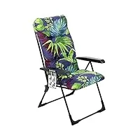 kadax fauteuil de jardin avec dossier réglable, chaise relax en acier revêtu par pulvérisation, chaise pliante avec capacité de charge jusqu'à 110 kg, chaise longue de (s carré, violet/vert)