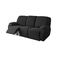 aqigr extensible 1 2 3 places canapé relax sofa housse, 4/6/8 pièces fauteuil relax inclinable complète spandex housse de canapé protège canapé housse avec poche latérale