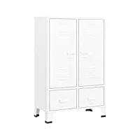 vidaxl garde-robe industrielle armoire de rangement organisateur de vêtements armoire à vêtements chambre maison blanc 67x35x107 cm acier