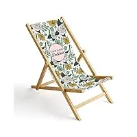 ferocity chaise longue pliable en bois fauteuil de plage pliant en hetre classique lit de plage azalie and roses [119]