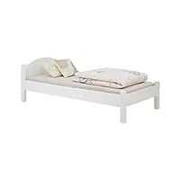 idimex lit marie lit simple pour enfant 90x190 cm avec tête de lit, en pin massif lasuré blanc