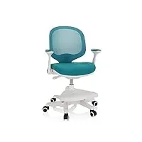 hjh office 736413 chaise pour des enfants kid ergo tissu/tissu bleu maille repose-pieds pratiquement réglable en hauteur, pivotant