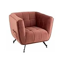 paris prix - fauteuil lounge design conforad 95cm rose