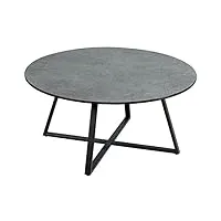 altobuy keria - table basse ronde aspect céramique grise