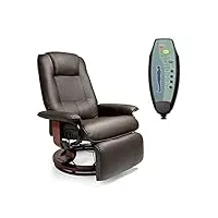 cherbowing fauteuil de relaxation avec fonction allongée, massage pivotant à 360 °, inclinable à 150 °, avec repose-pieds, salon, bureau, chambre à coucher, fauteuil de massage, fauteuil tv, fauteuil