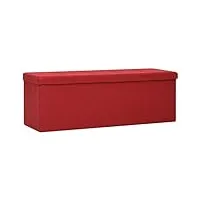 vidaxl banc de rangement pliable conteneur de stockage coffre de rangement de salon salle de séjour entrée maison intérieur rouge bordeaux faux lin
