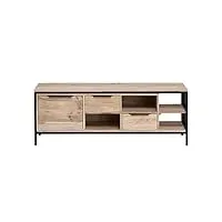 made in meubles meuble tv en bois de manguier et métal héloïse - meuble tv 40 x 140 x 52 cm