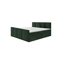generisch kronos 14 lit à sommier tapissier moderne star avec pieds de lit dans la chambre à coucher, lit double, coffre de lit (140 x 200 cm, vert foncé – kronos 14)