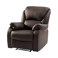 wealthgirl fauteuil de relaxation en cuir pour la maison, le salon, le jeu et le cinéma haut de gamme (marron)