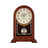 mavoorick horloge de cheminée muet, horloge à pendule antique en bois massif, temps de voyage précis, durable, pour la décoration de salon, cheminée, bureau-a
