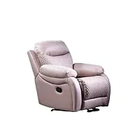 fauteuil de relaxation botis 81 x 81 x 100 cm, rembourré, tissu 100 % polyester, structure en métal, mécanisme de relaxation manuel (beige)