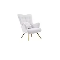 fauteuil hosul boucle - fauteuil rembourré de style scandinave - fauteuil de télévision, fauteuil lounge et oreilles - qualité supérieure - boucle baloo 2073