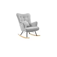 fauteuil à bascule hosul boucle - style scandinave - fauteuil oscillant - fauteuil rembourré, fauteuil tv, fauteuil à oreilles - qualité supérieure - boucle baloo 2085