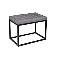 wenko banc avec rembourrage amandola, acier laqué noir et assise rembourrée gris, polyester métal, 59 x 45 x 39 cm