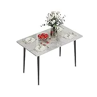 fativo table à manger marbre: grande tables de cuisine 6 personnes rectangulaire 120x70cm meubles de salle à manger blanc design céramique en pierre frittée moderne - bentley blanc