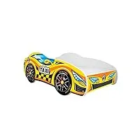 lit + matelas - lit enfant taxi - racing car - 160 x 80 cm