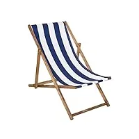 springos chaise longue de jardin pliante en bois imprégné, relaxation, camping, plage en hêtre