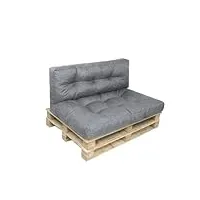 bananair coussin palette - matelas de palette, fauteuil, canapé, siège pour palette euro - assise - fabriqué en france (coussin 120 x 80 cm assise, gris)