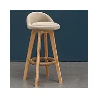 poiu tabourets de bar rotatif sur 360°, haut chaise de bar en bois massif, chaise haut avec repose-pieds, style nordique chaise de cuisine (color : d, size : 73cm)