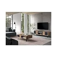 altobuy carson - ensemble salon meuble tv + table basse piètement métal a