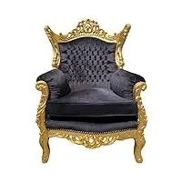 casa padrino fauteuil baroque al capone noir et or