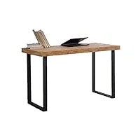 skraut home | bureau | table d'étude | modèle naturel | 120 x 60 x 73 cm | bois couleur chêne | pieds en métal noir | bureau de style nordique