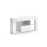 vicco meuble tv denver, blanc haute brillance, 100 x 50 cm