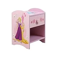 disney table de chevet princesse enfants, bois d'ingénierie mdf 15 mm, light pink, petit format